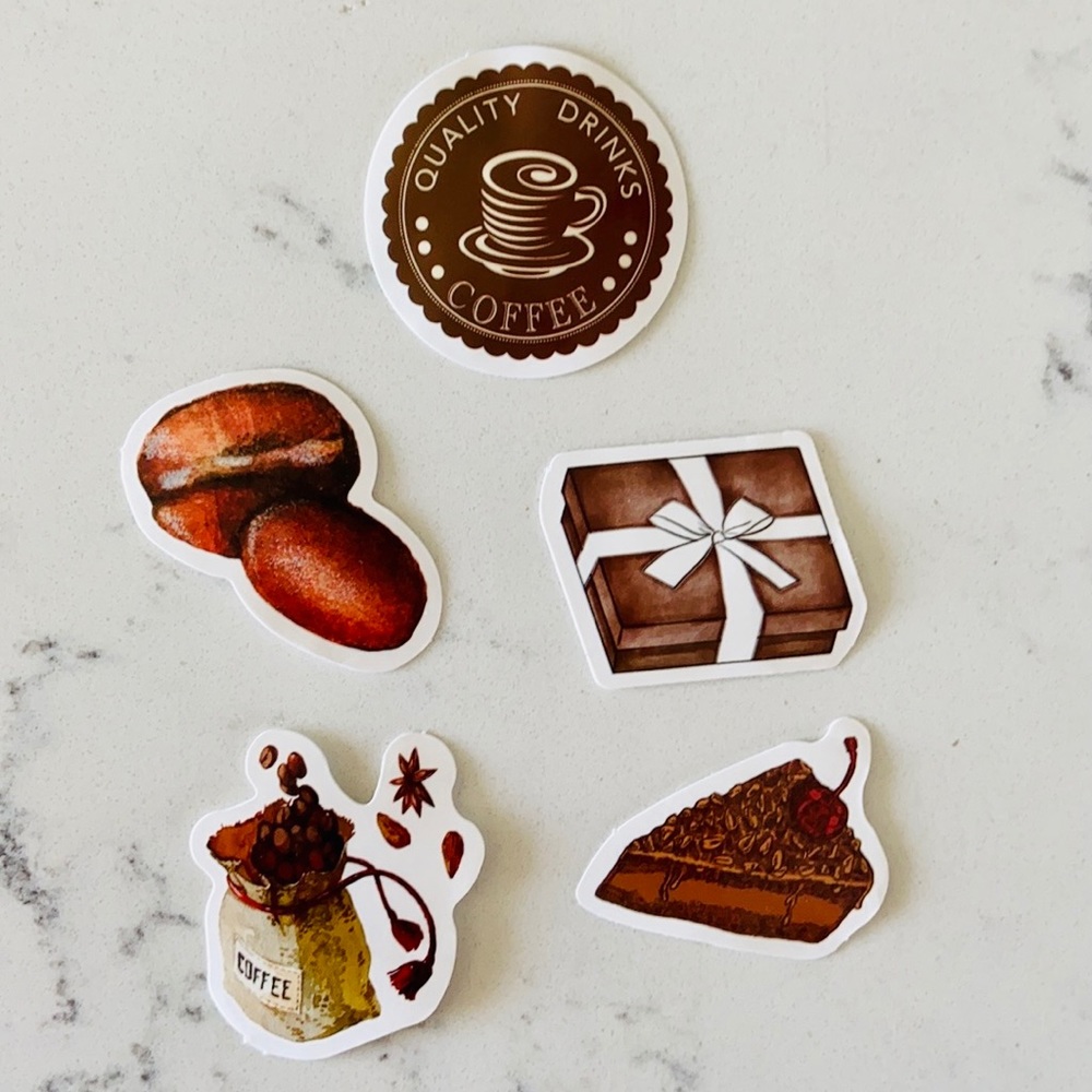 40 Random Coffee Pattern Stickers - Picture 5 of 10
